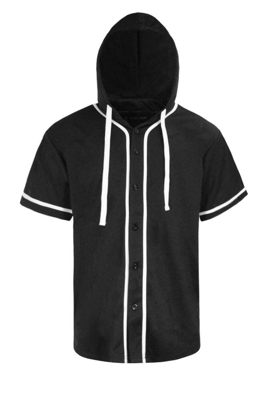 Baseball Jersey Hooded/ BLACK